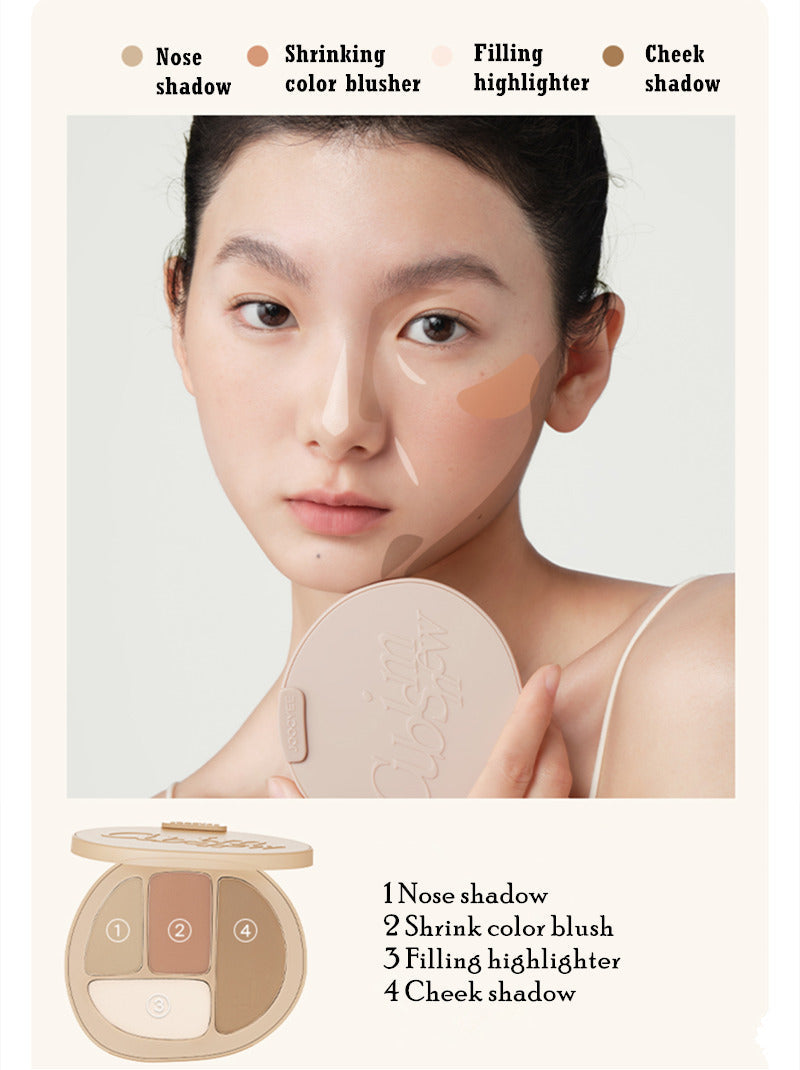 Joocyee Fermented Color Facial Contour Plate Repair Highlight Blush Multi-Purpose Expansion and Shrinkage 酵色面部轮廓盘修容高光腮红多用膨胀收缩一体综合盘 10g