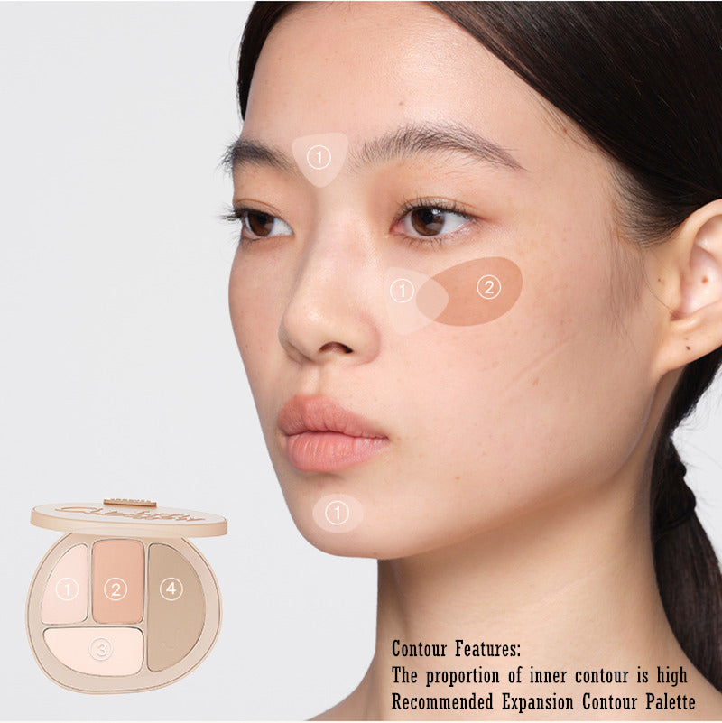 Joocyee Fermented Color Facial Contour Plate Repair Highlight Blush Multi-Purpose Expansion and Shrinkage 酵色面部轮廓盘修容高光腮红多用膨胀收缩一体综合盘 10g