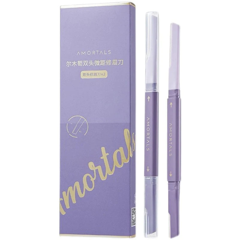 AMORTALS Double-head Eyebrow Trimmer 1PC 尔木萄剃刮眉刀修剪器初学者工修眉刀