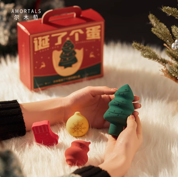 AMORTALS Curious Beauty Eggs Christmas Gift Set 4pcs/set 尔木萄奇趣美妆蛋圣诞礼盒