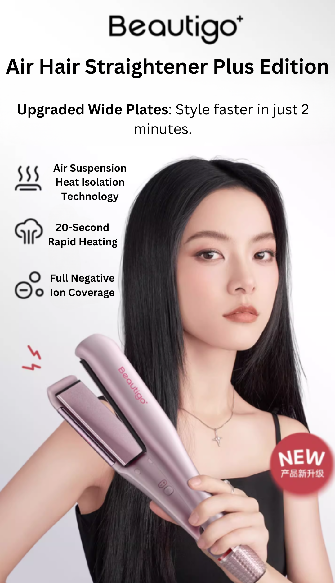 Beautigo Negative Ion Hair Straightener Beautigo负离子空气直板夹