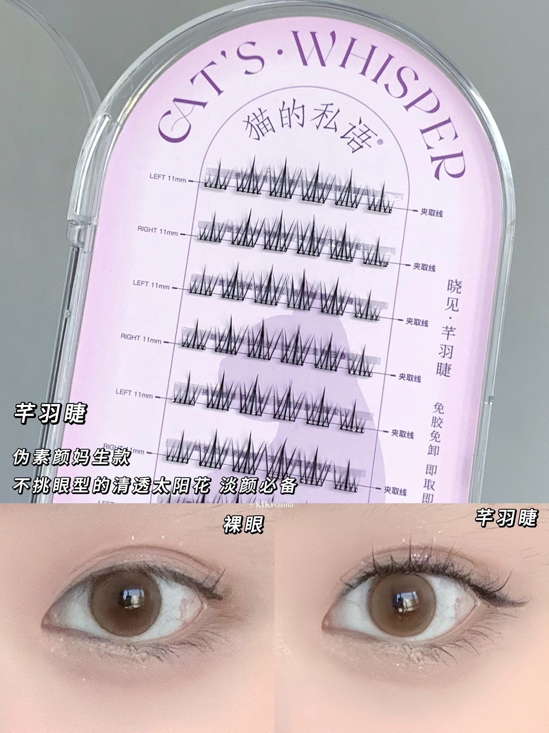 Cat's Whisper Glue-Free False Eyelashes 猫的私语免胶分段假睫毛