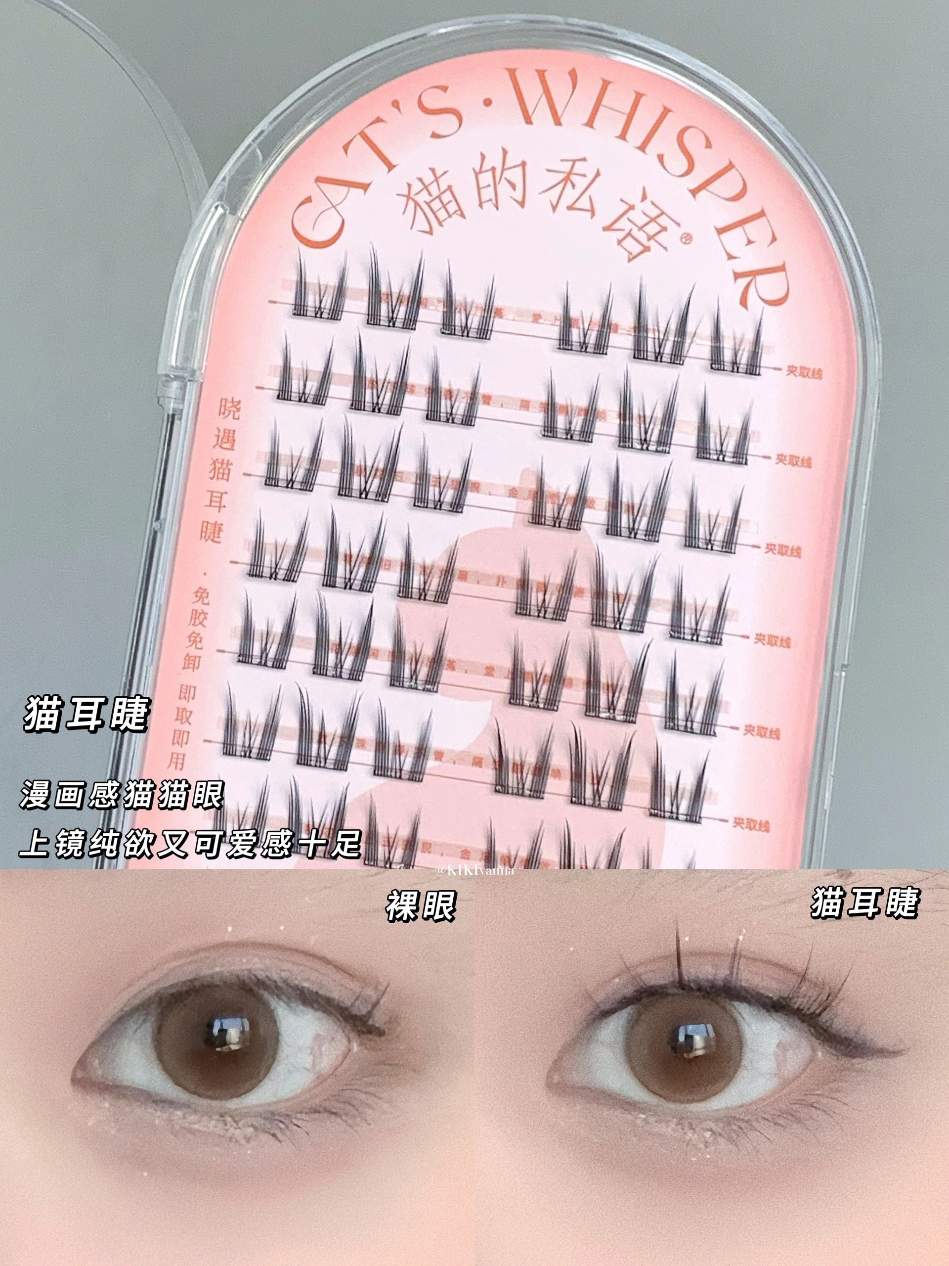 Cat's Whisper Glue-Free False Eyelashes 猫的私语免胶分段假睫毛