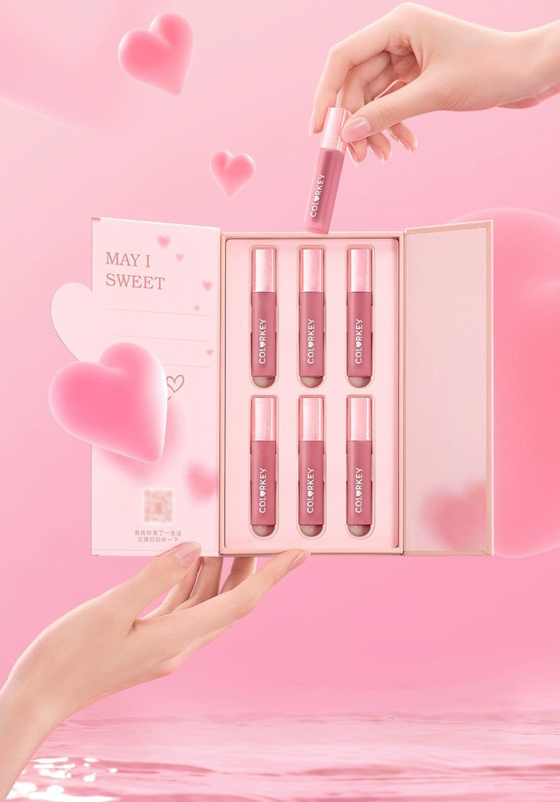 Colorkey Mini Lip Glaze 6pcs Gift Set 6PCS/BOX 珂拉琪迷你唇釉6支装七夕口红迷你唇露礼盒