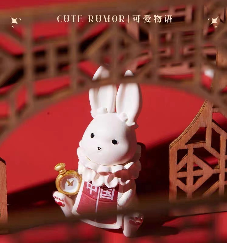 CuteRumor Handcrafted Chinese Rabbit Collectible Toy - Trendy Blind BoxPrank Replaceable Heads 可爱物语中国兔兔周边手作公仔潮玩盲盒替换头