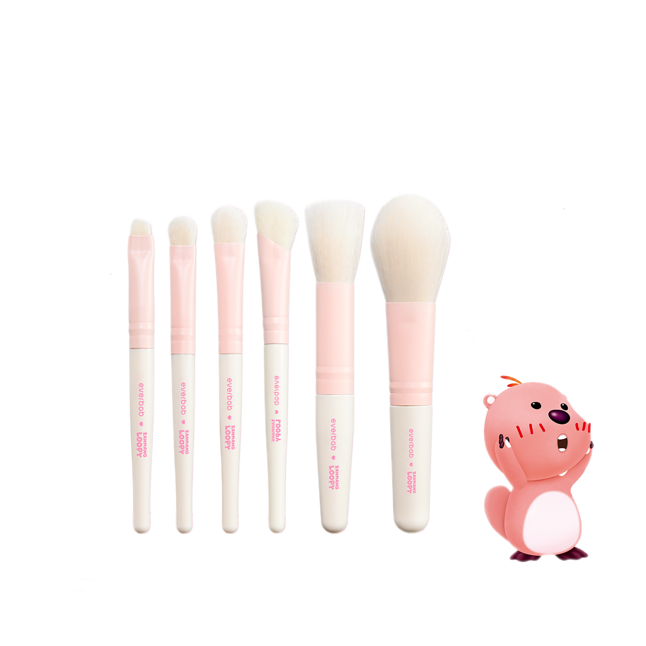 EVERBAB LOOPY Cosmetic Mini Portable Blush Set 艾蓓拉赞萌露比联名化妆刷套装 1set