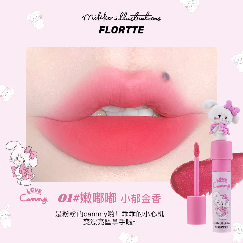 Flortte × Mikko Rua Rua Illustrations Matte Lip Cream 花洛莉亚MIKKO联名奶糕唇霜 2.3g