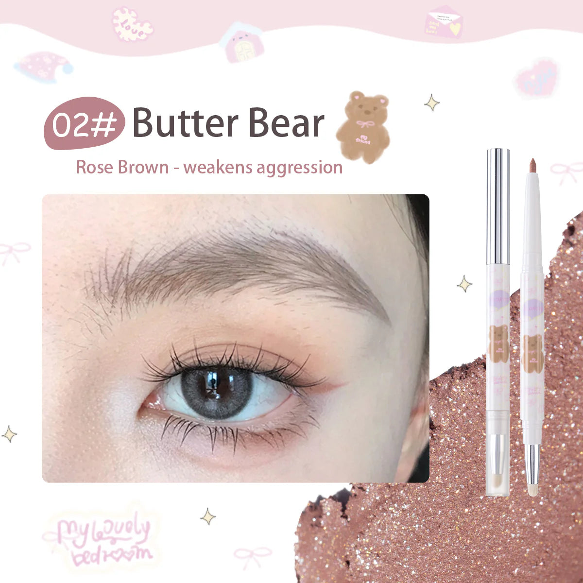 Flortte Bread Bear ＆ Me Gel Eyeliner Pencil 200mg 花洛莉亚面包小熊和我系列眼线胶笔