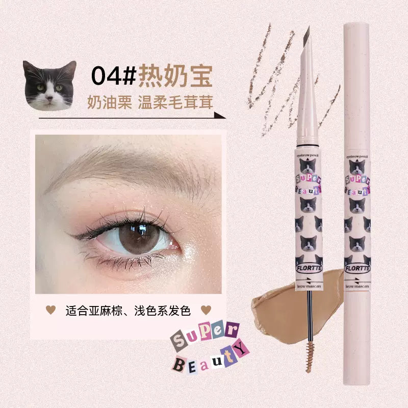 Flortte I Am Super Beauty Eyebrow Pencil and Brow Mascara 180mg+1g 花洛莉亚怪美莉亚系列双头刀锋眉笔染眉膏