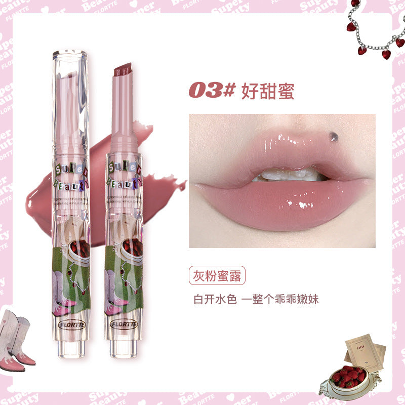 Flortte I Am Super Beauty Heart-shaped Love Hydrating Lipstick 花洛莉亚怪美系列爱心补水唇釉 1.5g