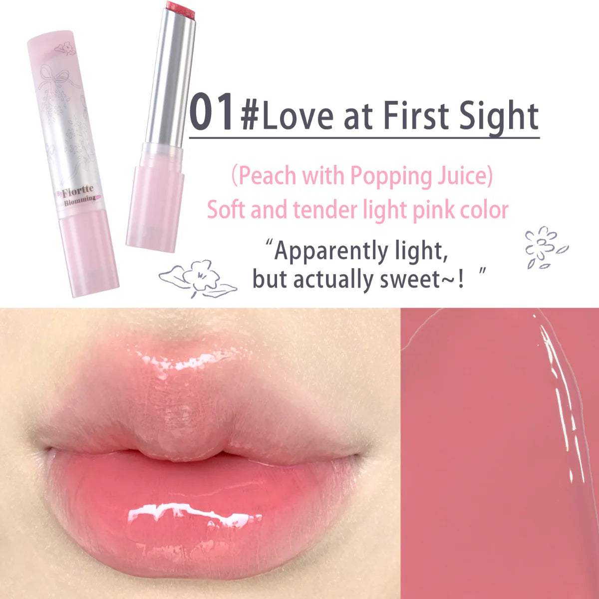 Flortte Love Yourself Non-Stick Lip Gloss 2.4g 花洛莉亚自恋系列不沾杯固体唇蜜