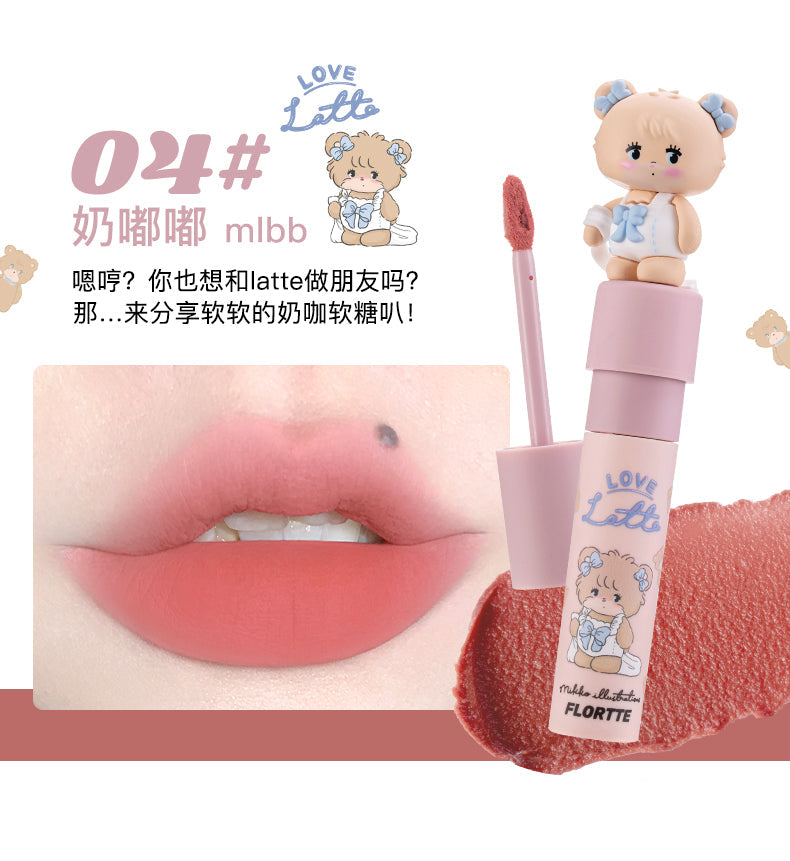 Flortte × Mikko Rua Rua Illustrations Matte Lip Cream 花洛莉亚MIKKO联名奶糕唇霜 2.3g