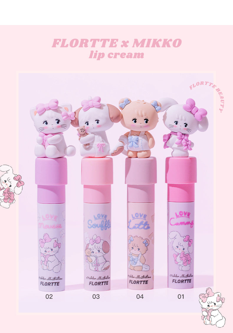 Flortte × Mikko Rua Rua Illustrations Matte Lip Cream 花洛莉亚MIKKO联名奶糕唇霜 2.3g