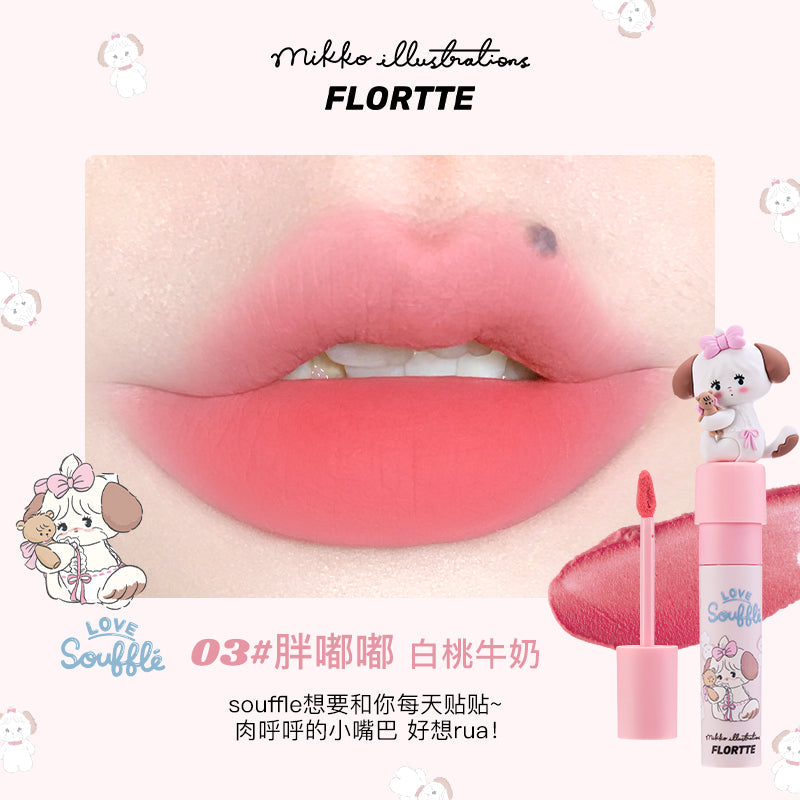 Flortte × Mikko Rua Rua Illustrations Matte Lip Cream 花洛莉亚MIKKO联名奶糕唇霜 2.3g