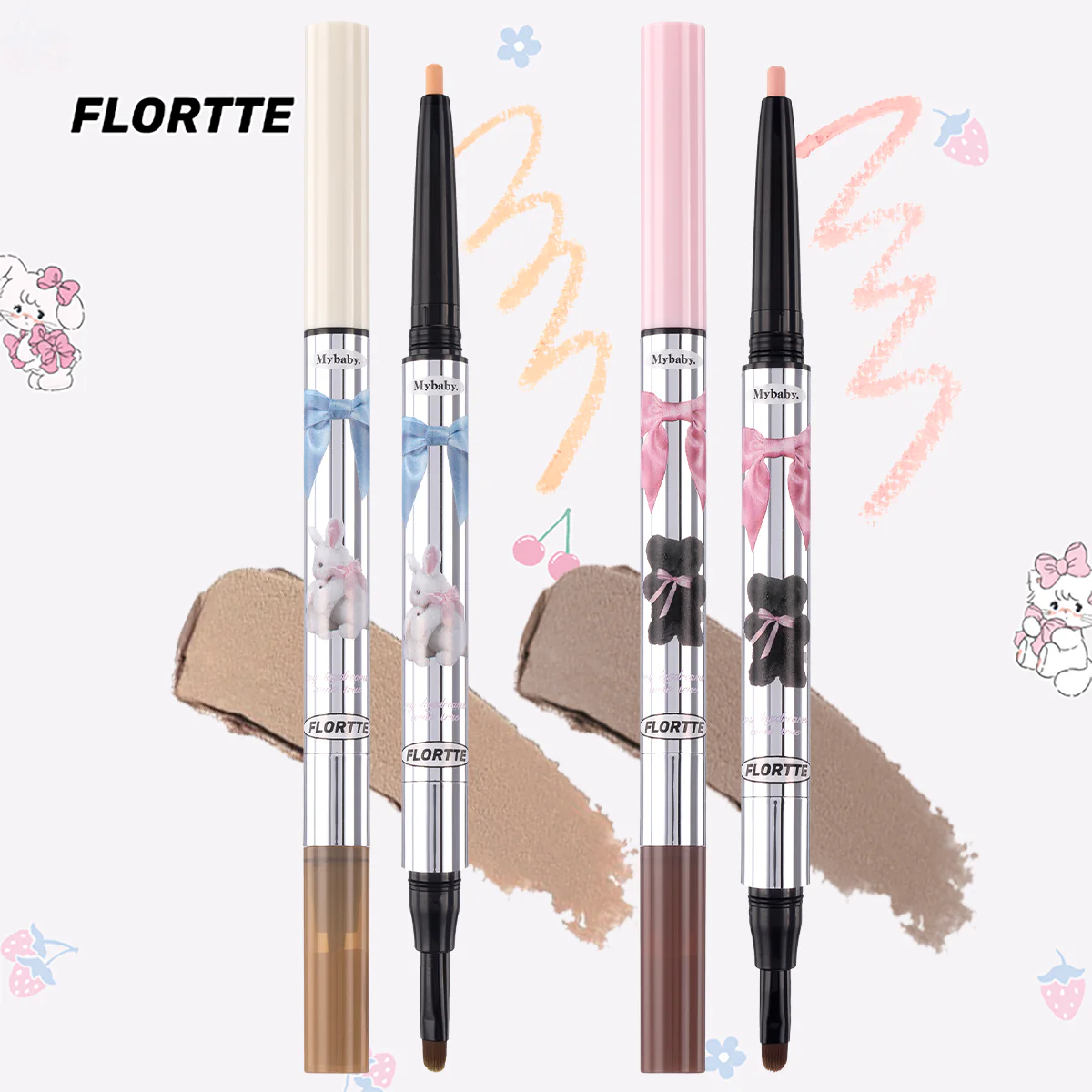 Flortte Peng Peng Princess Double Headed Aegyo-sal Pen 200mg+700mg 花洛莉亚怦怦公主系列双头卧蚕阴影笔