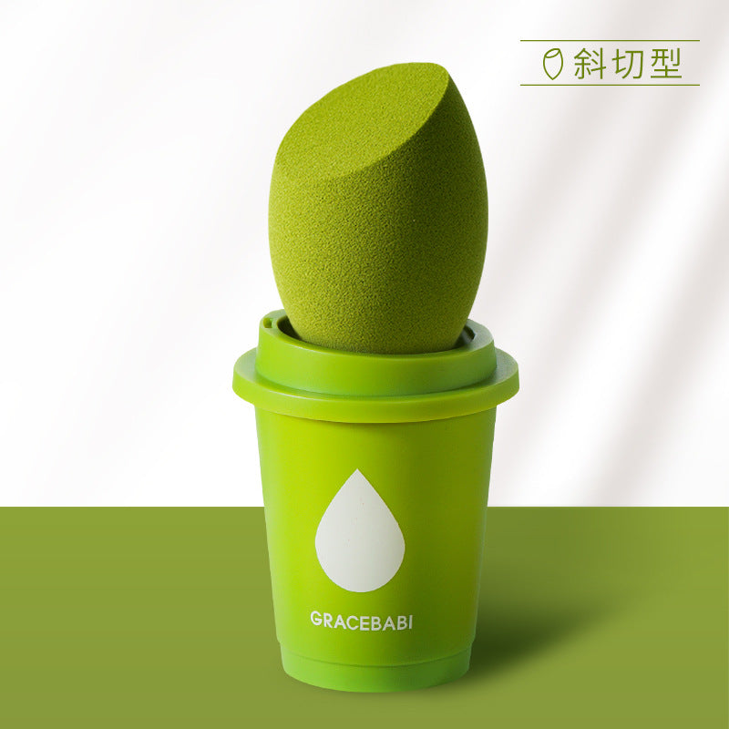 Gracebabi Matcha Beauty Blender Egg Puff Makeup Sponge with Stroage Cup 瑰宝秘语抹茶美妆蛋