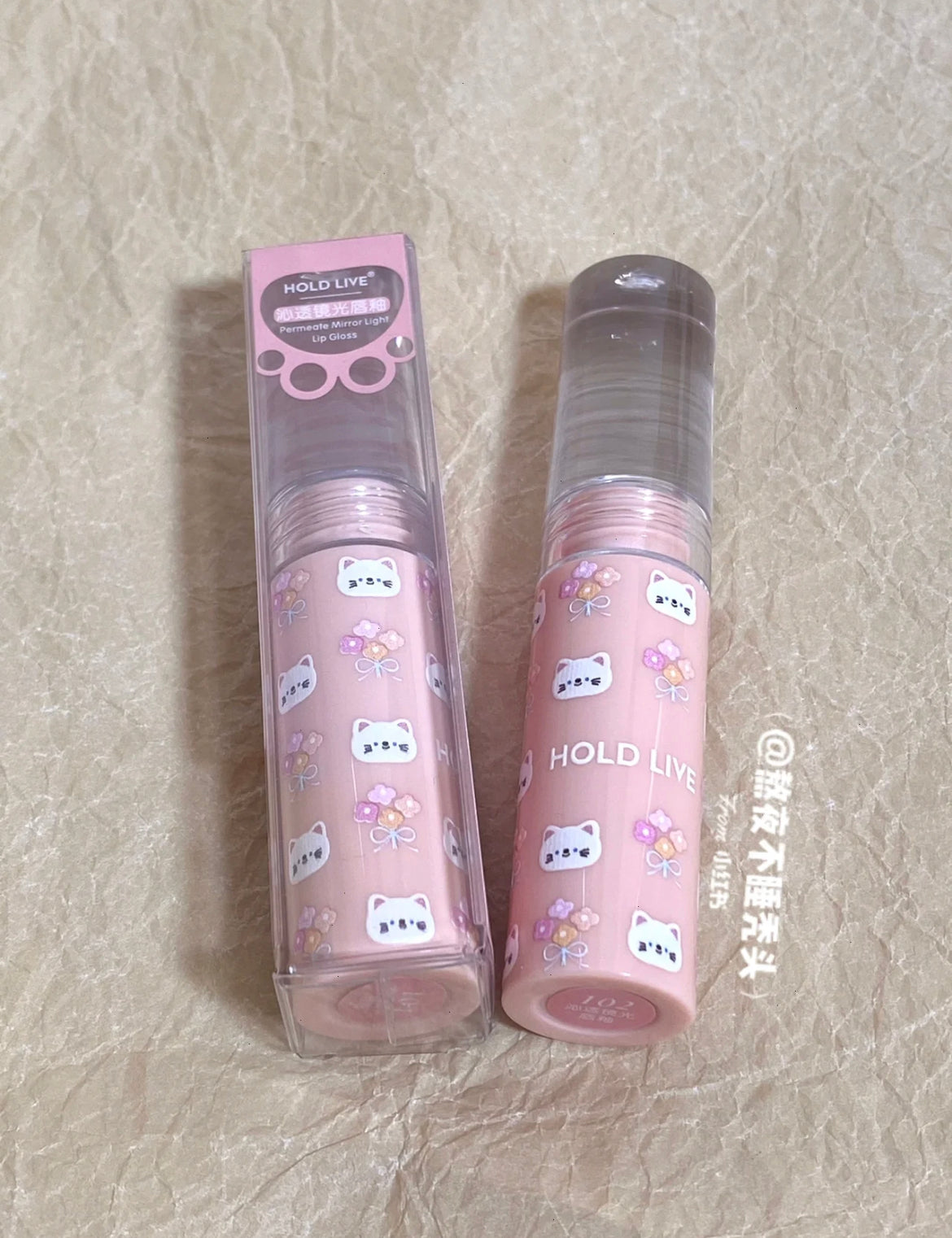 HOLD LIVE Cat Mirror Light Lip Gloss Holdlive猫咪水光唇釉 2.4g