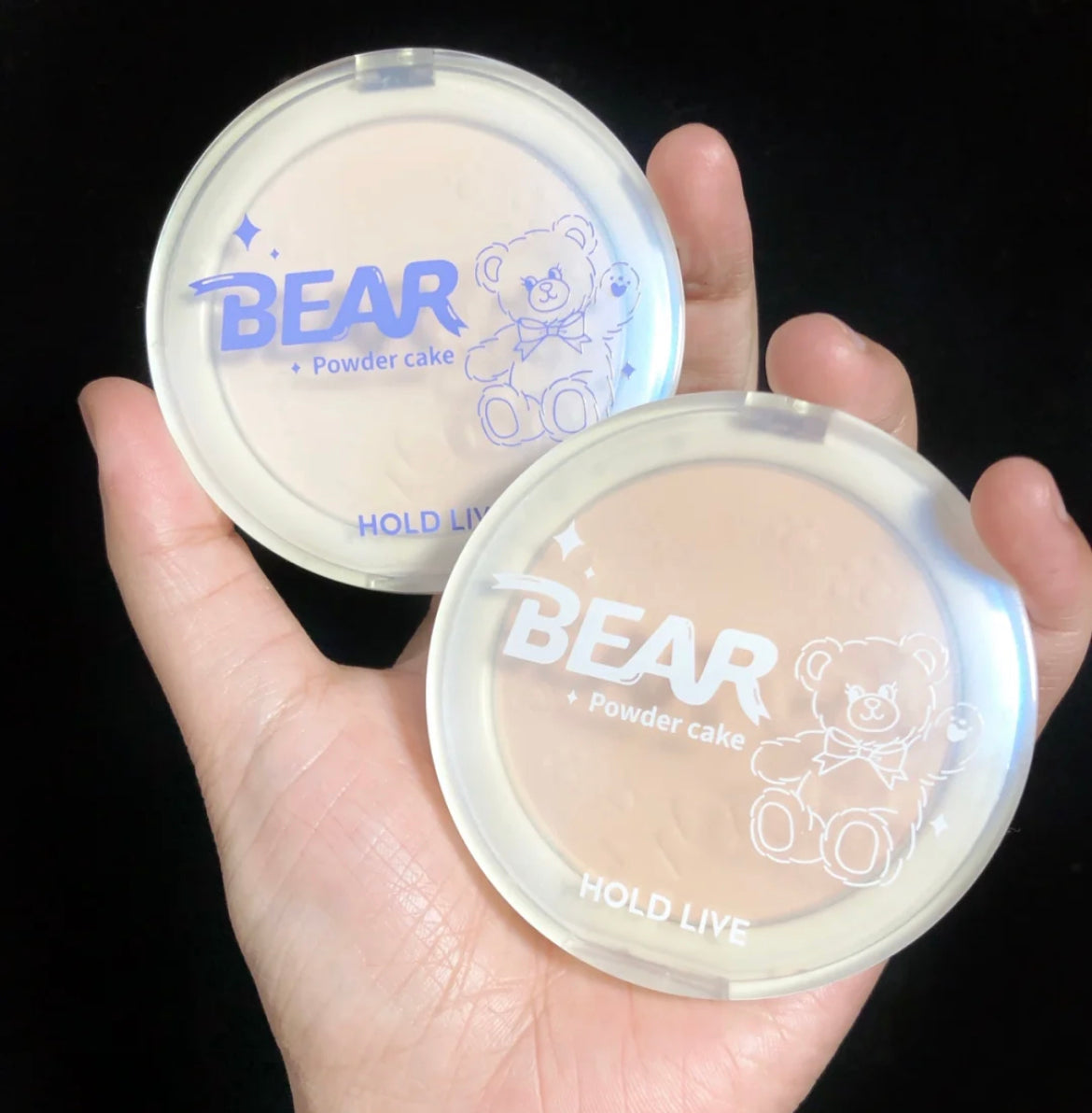 HOLD LIVE Little Bear Embossed Pattern Soft & Matte Finishing Pressed Powder Holdlive小熊柔光滤镜持久控油定妆粉饼 10g