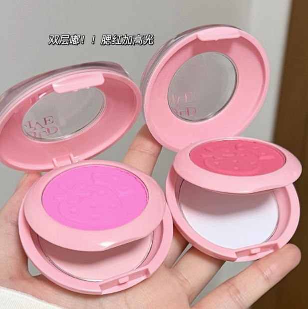 HOLDLIVE Puff Cloud Matte Blush & Highlighter Palette 9.5g 侯爱嘭嘭雾感腮红高光盘