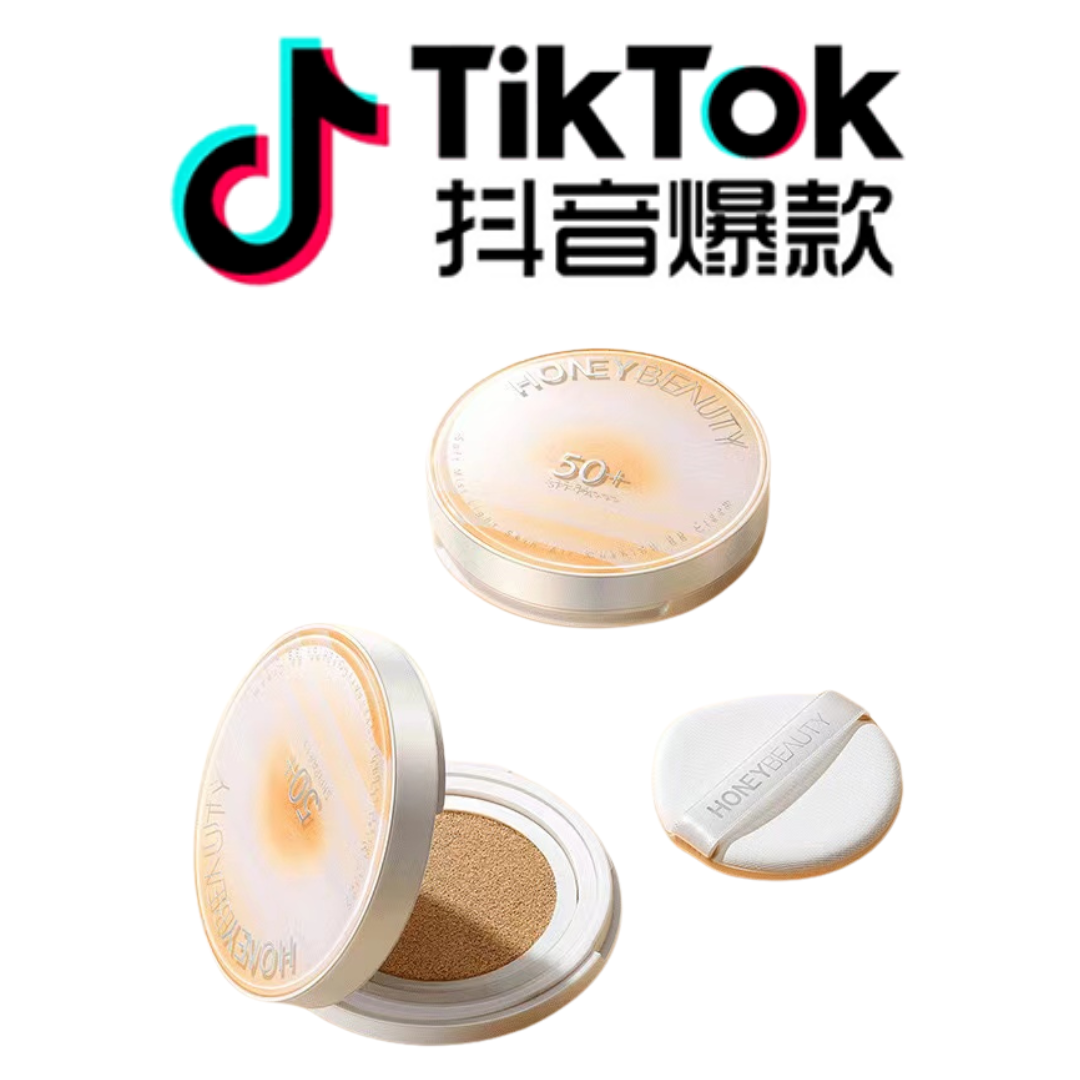 Tiktok/Douyin Hot HONEY BEAUTY Soft Mist Light Skin Cushion BB Cream 13g 【Tiktok抖音爆款】透蜜柔雾轻肌气垫BB霜