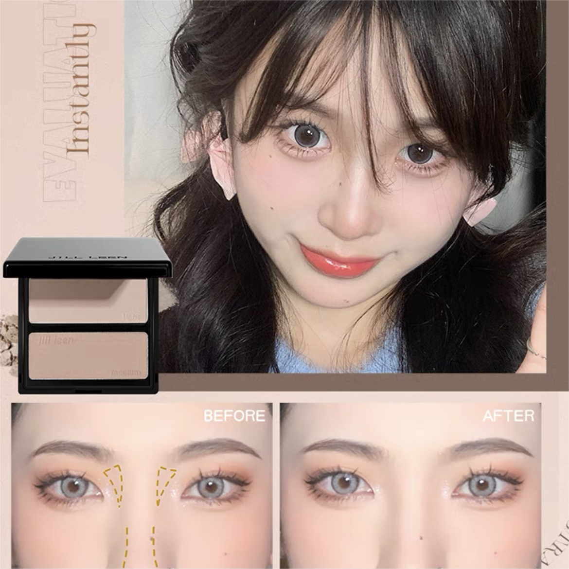 Jill Leen Crystal Shine Multi-Color Contour Highlight Palette 玖丽晶采多色修容提亮盘