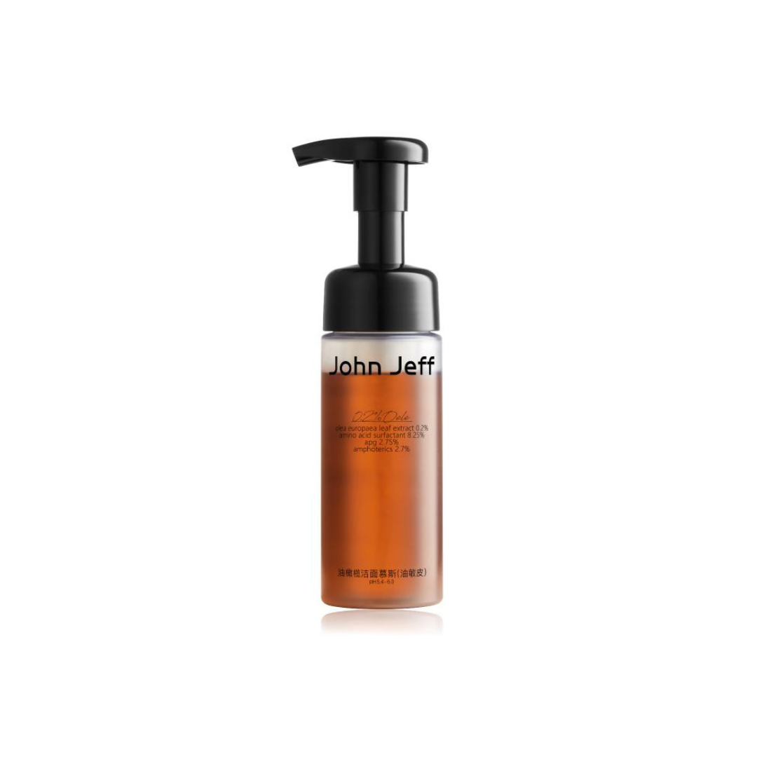 John Jeff 0.2% Olea Europaea Leaf Extract Cleansing Mousse Facial Cleanser 150g John Jeff0.2%油橄榄洁颜慕斯洁颜蜜