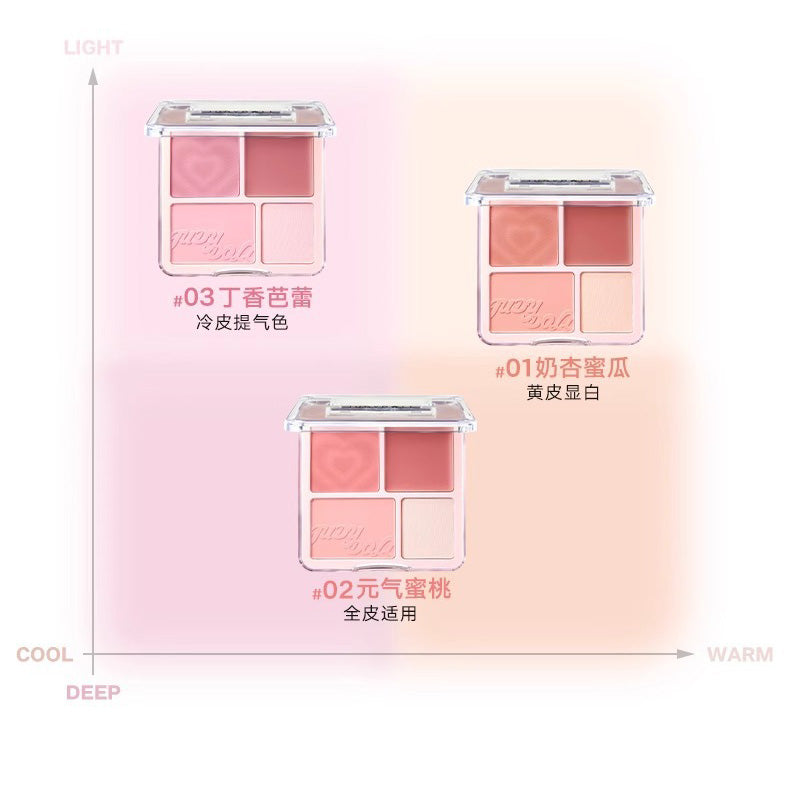 Judydoll Natural Matte Blush & Highlighter Palette 9g 橘朵自然哑光腮红高光盘