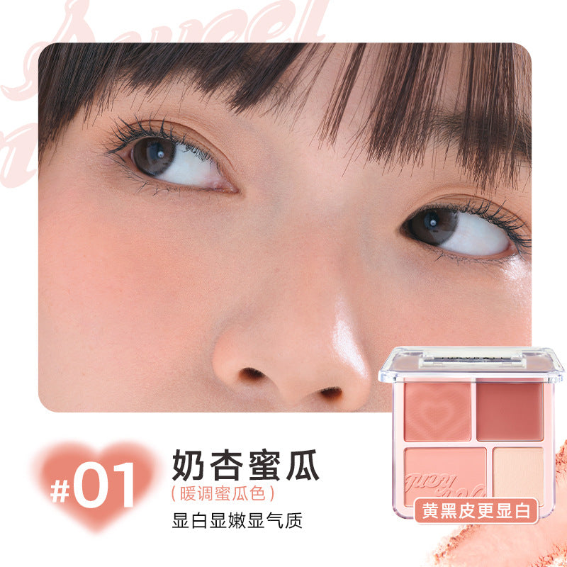 Judydoll Natural Matte Blush & Highlighter Palette 9g 橘朵自然哑光腮红高光盘