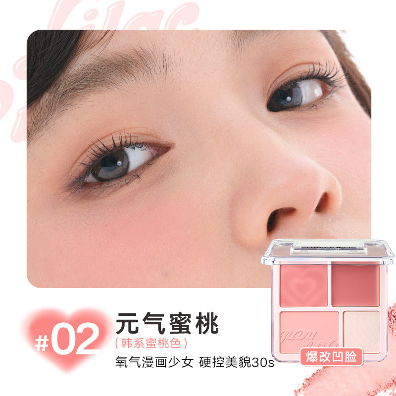 Judydoll Natural Matte Blush & Highlighter Palette 9g 橘朵自然哑光腮红高光盘