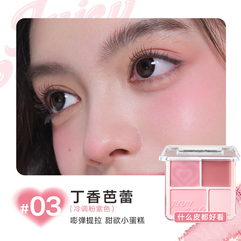 Judydoll Natural Matte Blush & Highlighter Palette 9g 橘朵自然哑光腮红高光盘