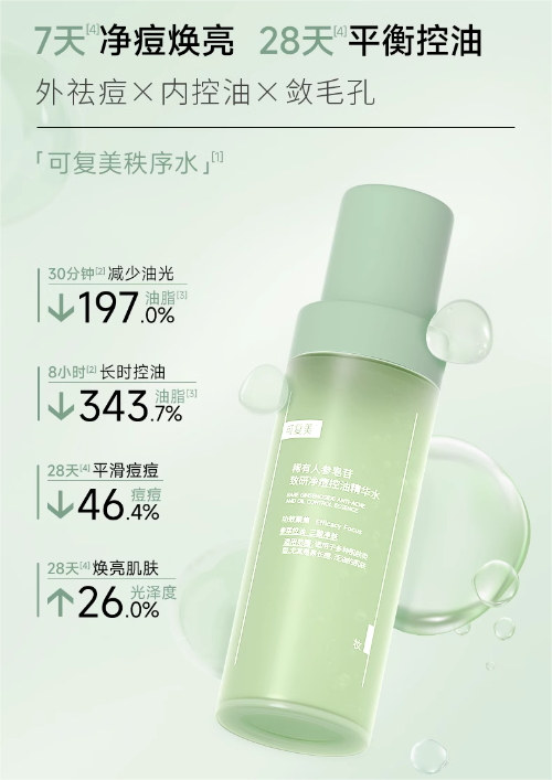 Kefumei Rare Ginsenoside Anti-acne Oil Control Essence Toner 150ml 可复美稀有人参皂苷致研净痘控油精华水