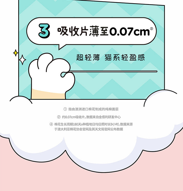 Kotex Claw Pericardium Series Soft Cotton Ultra-Thin Sanitary Pads 190mm/240mm/280mm (Day&Night) 高洁丝卫生巾纯棉爪心包迷你/日用/夜用