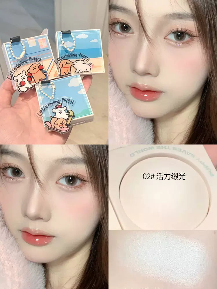 LITTLE ONDINE Puppy Hug Series Matte Highlighter Powder 5g 小奥汀线条小狗系列哑光高光粉