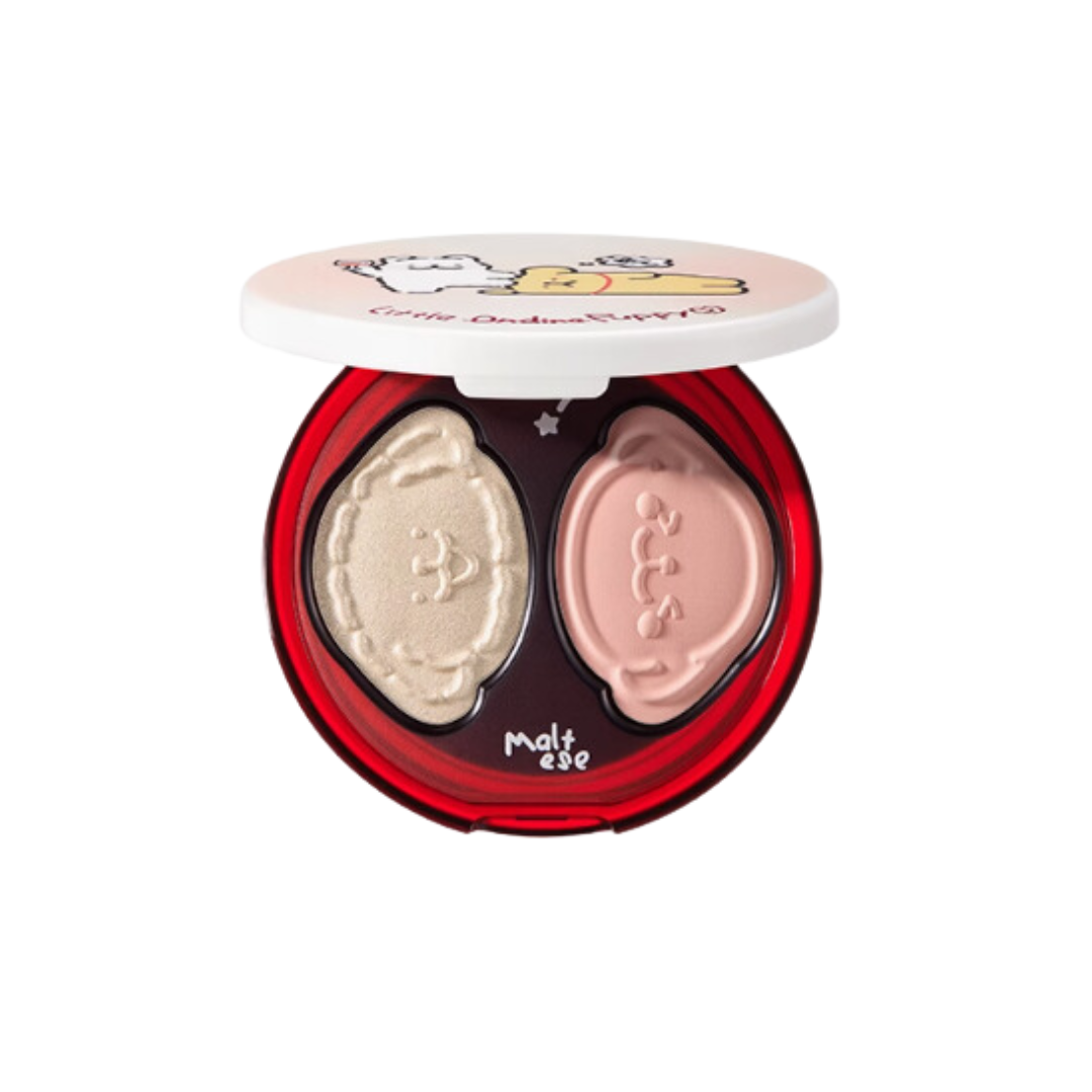 LITTLE ONDINE X Line Puppy Highlighting Blush Palette 5g 小奥汀线条小狗微醺系列高光腮红盘