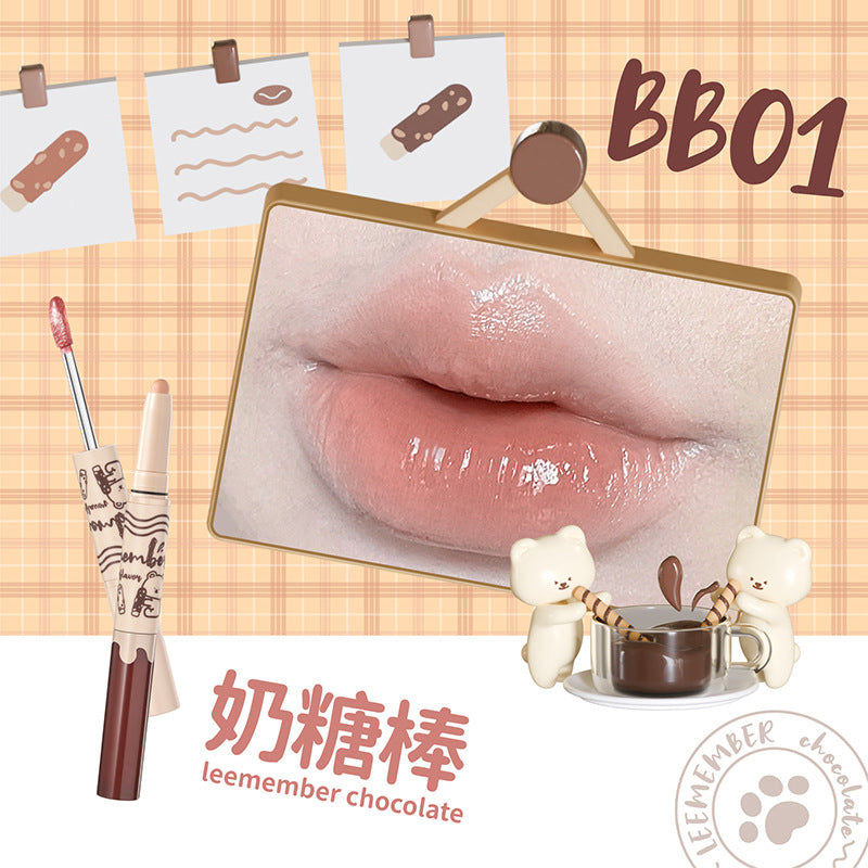 Leemember Double-ended 2N1 Lip Liner Lip Gloss 0.8g+1.7g/PC 荔萌哔咔棒唇线唇蜜二合一