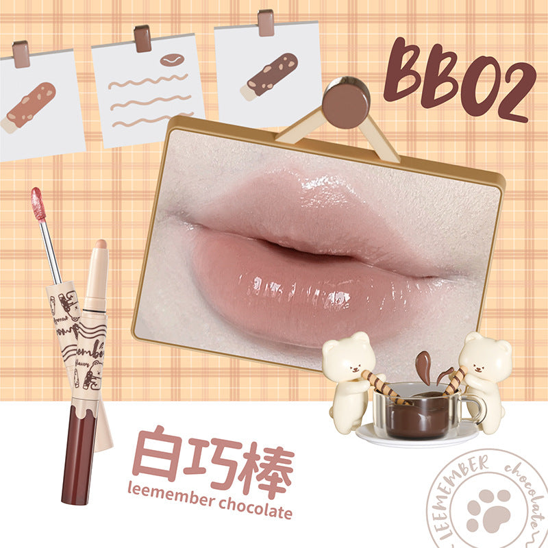 Leemember Double-ended 2N1 Lip Liner Lip Gloss 0.8g+1.7g/PC 荔萌哔咔棒唇线唇蜜二合一