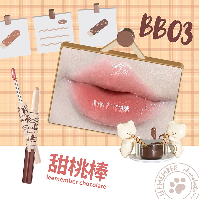 Leemember Double-ended 2N1 Lip Liner Lip Gloss 0.8g+1.7g/PC 荔萌哔咔棒唇线唇蜜二合一