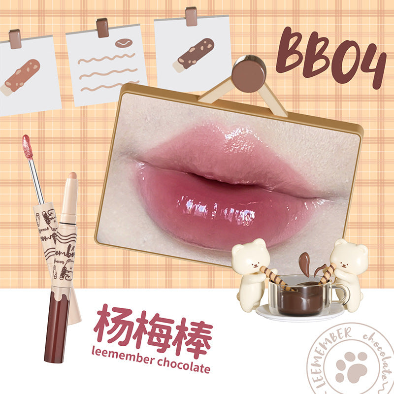 Leemember Double-ended 2N1 Lip Liner Lip Gloss 0.8g+1.7g/PC 荔萌哔咔棒唇线唇蜜二合一