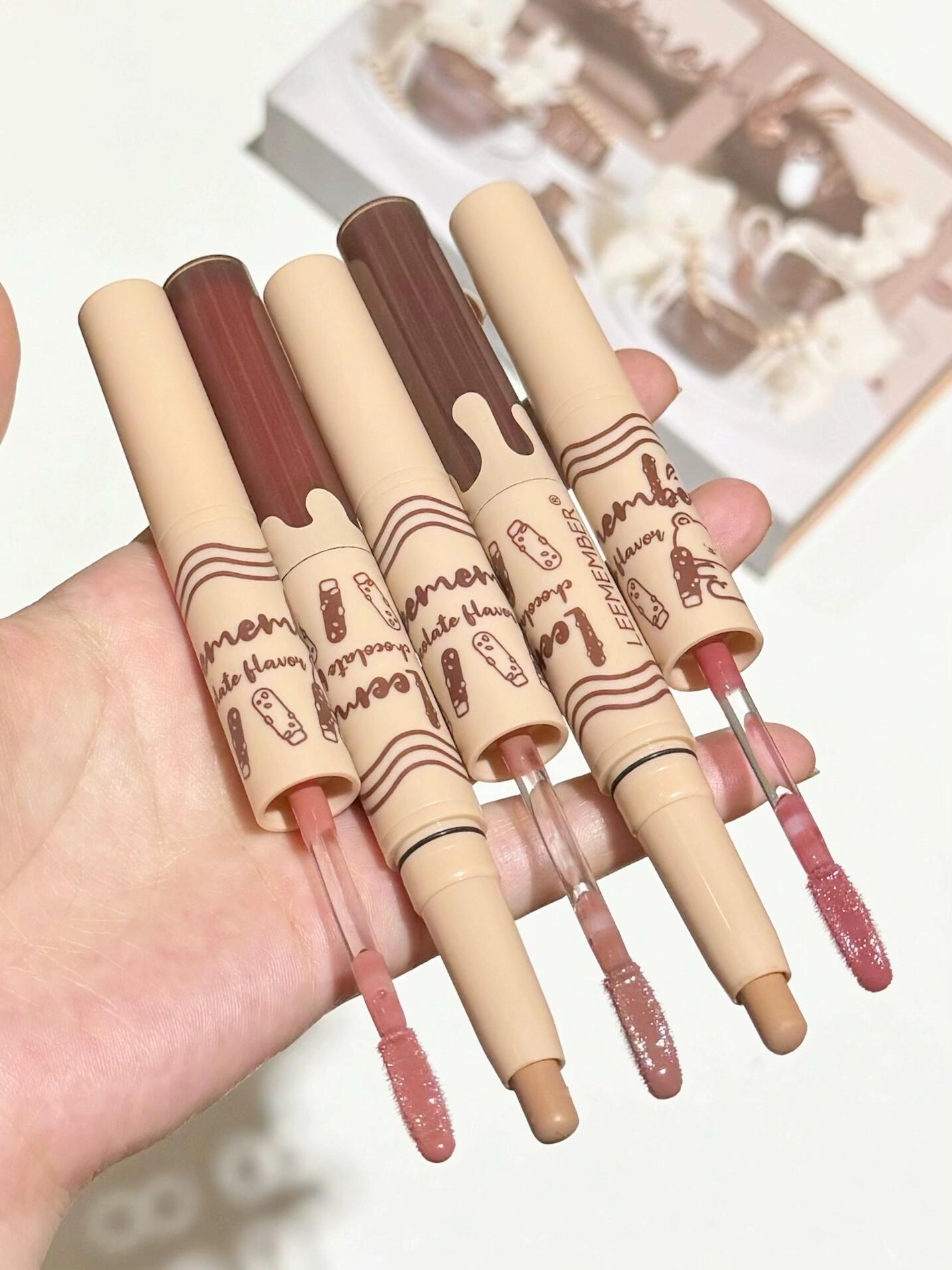 Leemember Double-ended 2N1 Lip Liner Lip Gloss 0.8g+1.7g/PC 荔萌哔咔棒唇线唇蜜二合一