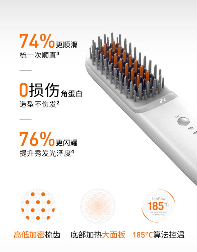 LissFlow Heat Balance Ionic Straightening Brush 缕呈热平衡负离子直发梳