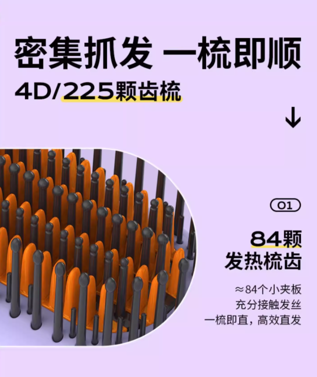 LivChic 4D Negative Ion Hair Straightening Brush 乐程式4D负离子直发梳