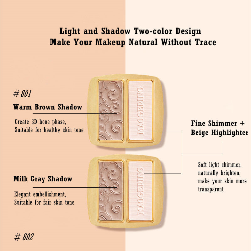 MAOGEPING 3D Light Nose Bridge Lifting Contour Palette 4.5g 毛戈平鼻影粉立体高光双色修容提亮盘