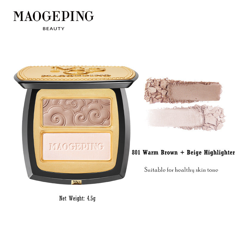 MAOGEPING 3D Light Nose Bridge Lifting Contour Palette 4.5g 毛戈平鼻影粉立体高光双色修容提亮盘