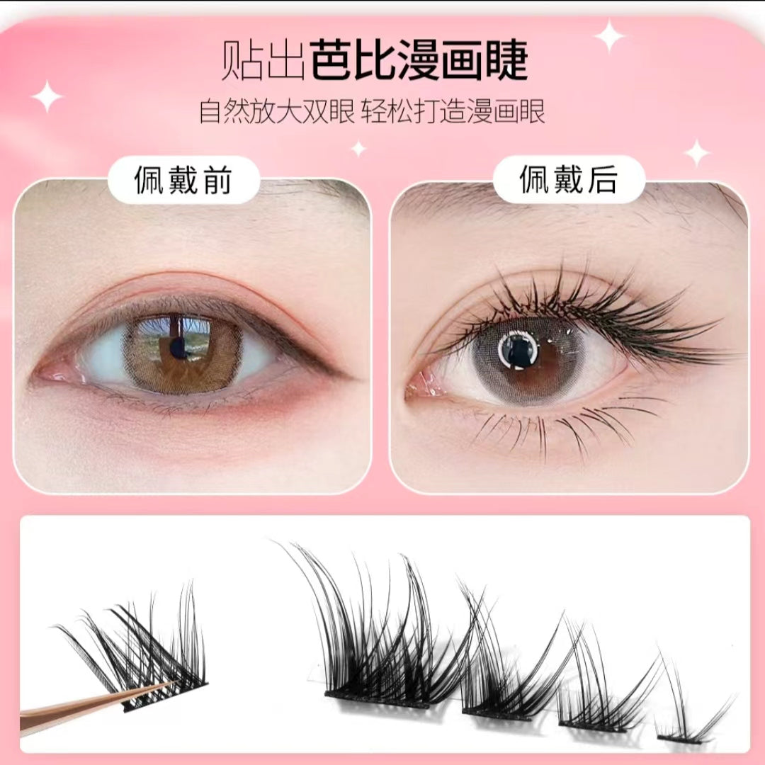 MKS Fox Tie Slant Flying False Eyelashes Curly and Thick 萌珂思狐系斜飞假睫毛卷翘浓密  1box