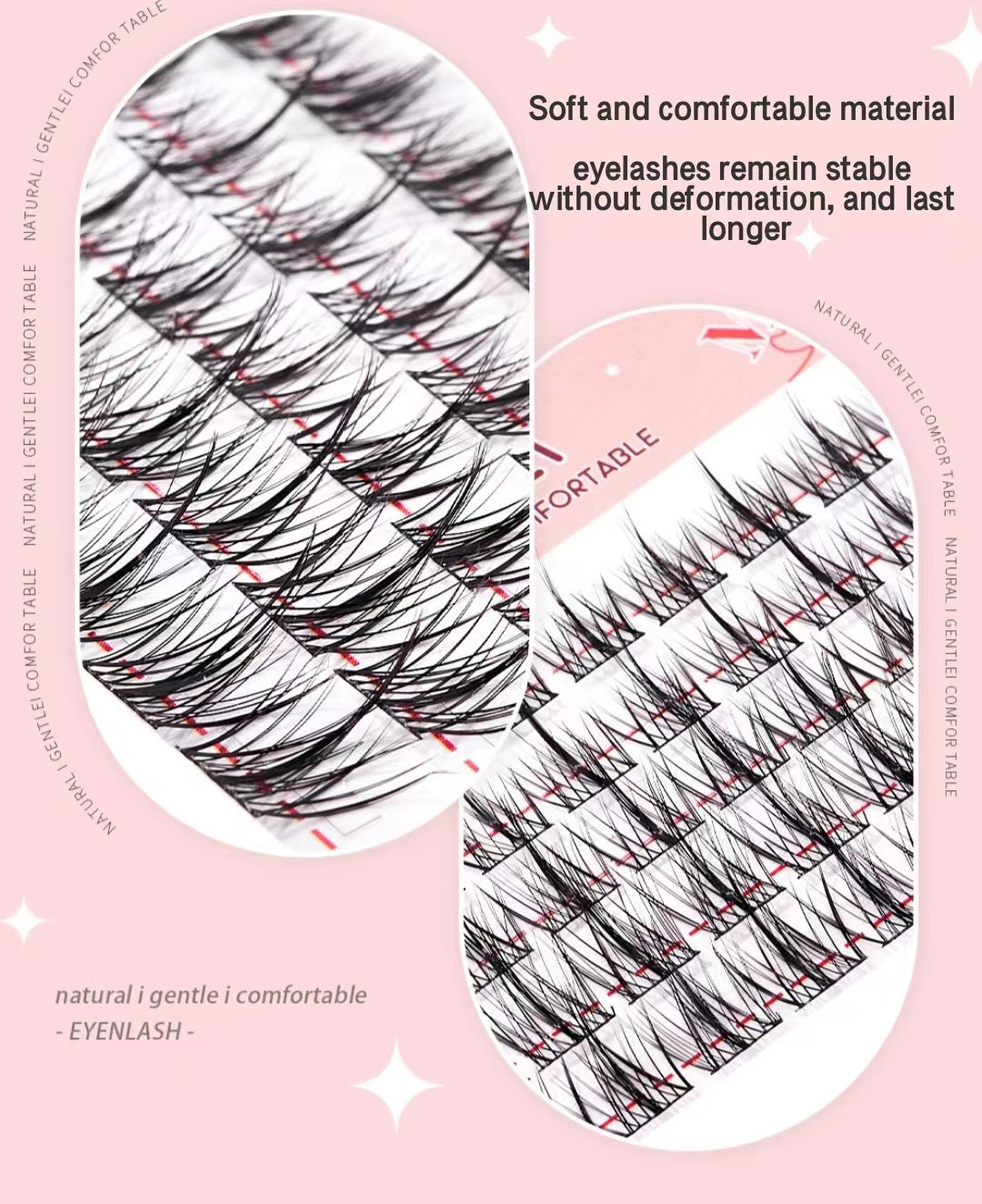 MKS Natural Simulation Fairy Fine-stem Lazy Three-part Trilogy False Eyelashes 萌珂思自然仿真仙子细梗懒人三部曲假睫毛1box