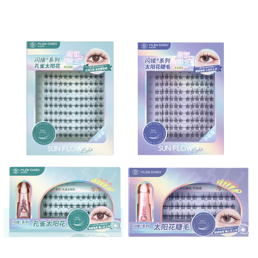 MLEN DIARY Flash Collection Sunflower False Eyelashes 48pcs/ 108pcs+40pcs 米兰日记闪接系列太阳花假睫毛