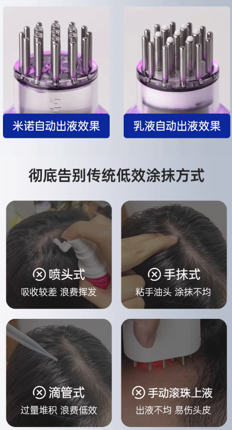 Mriya Automatic Liquid Dispensing Scalp Applicator Comb Mriya自动导液头皮上药梳