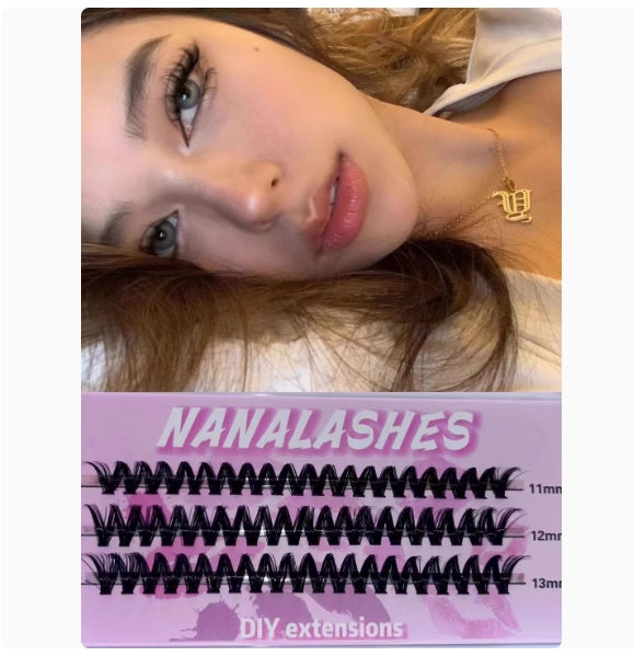 NANALASHES D Curvature Single Cluster False Eyelashes 1box NANALASHES D翘度单簇浓密假睫毛