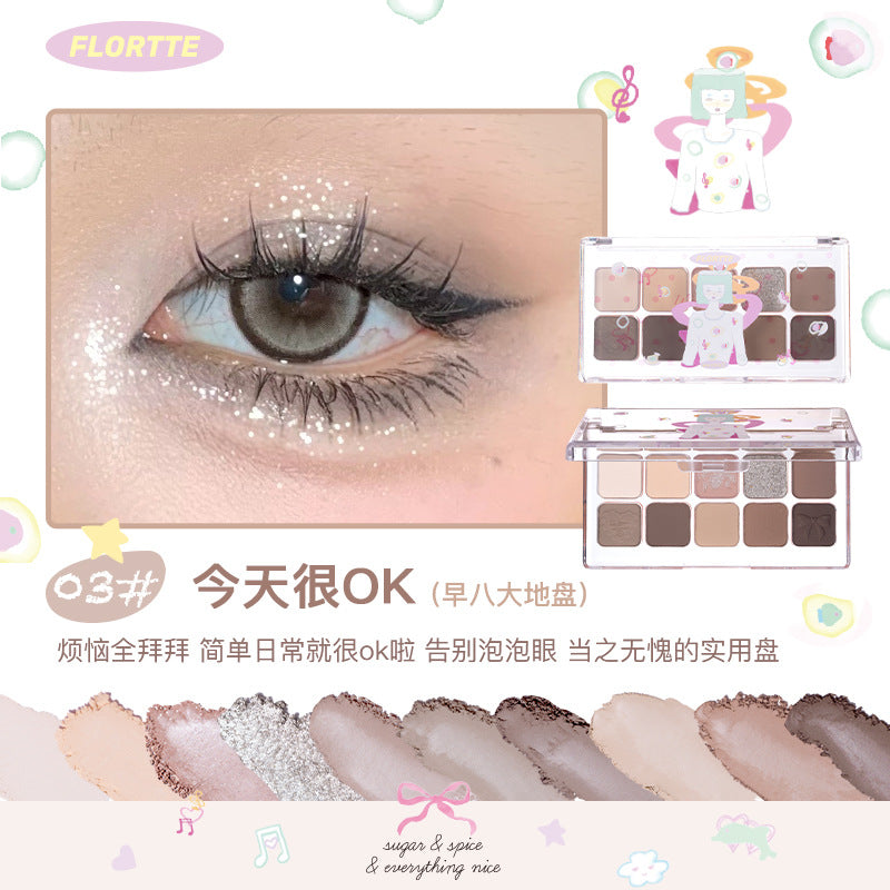 Flortte Wackky Girl's World Eyeshadow 7.5g 花洛莉亚女生宿舍系列十色眼影盘