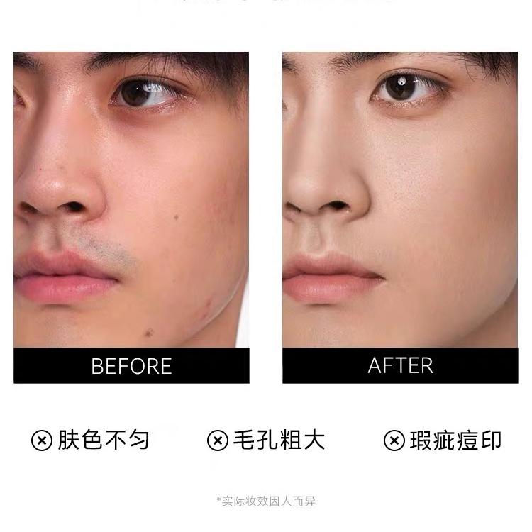 Out of Office Men's Matte Black Cushion BB Cream 1.2g+1.2g OOO男士雾感黑方气垫BB霜